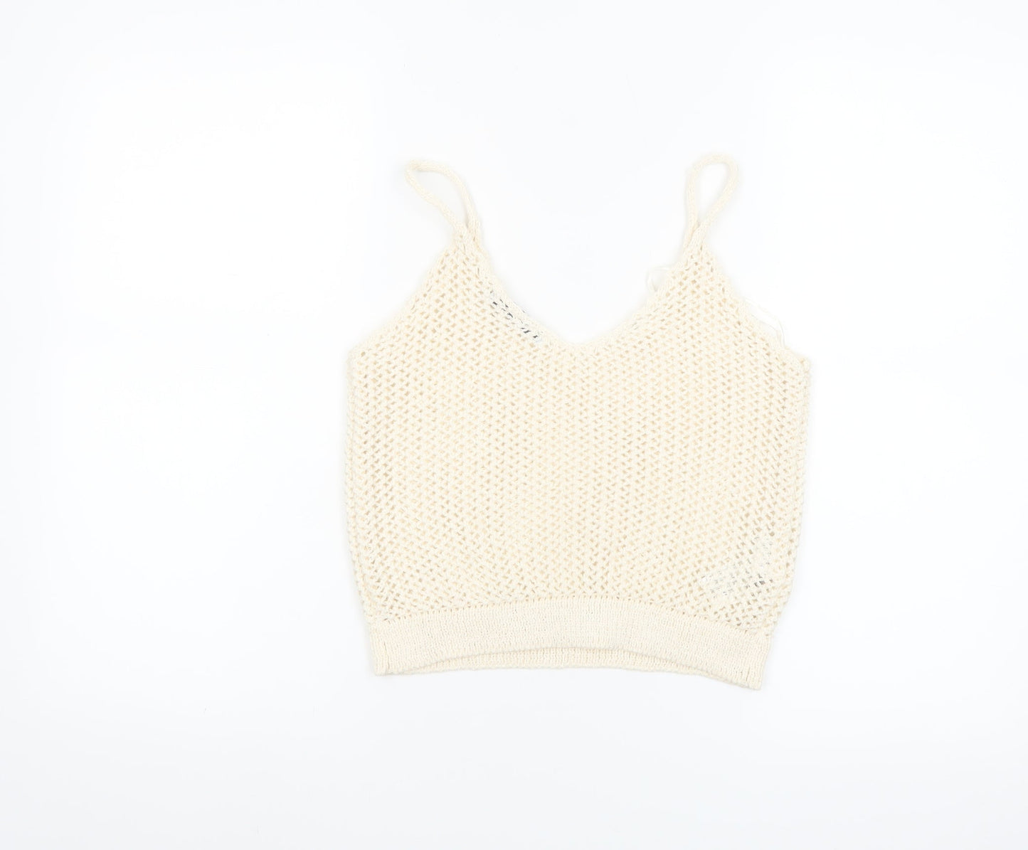 Mango Women’s Ivory Knit Camisole Tank Top Size 8
