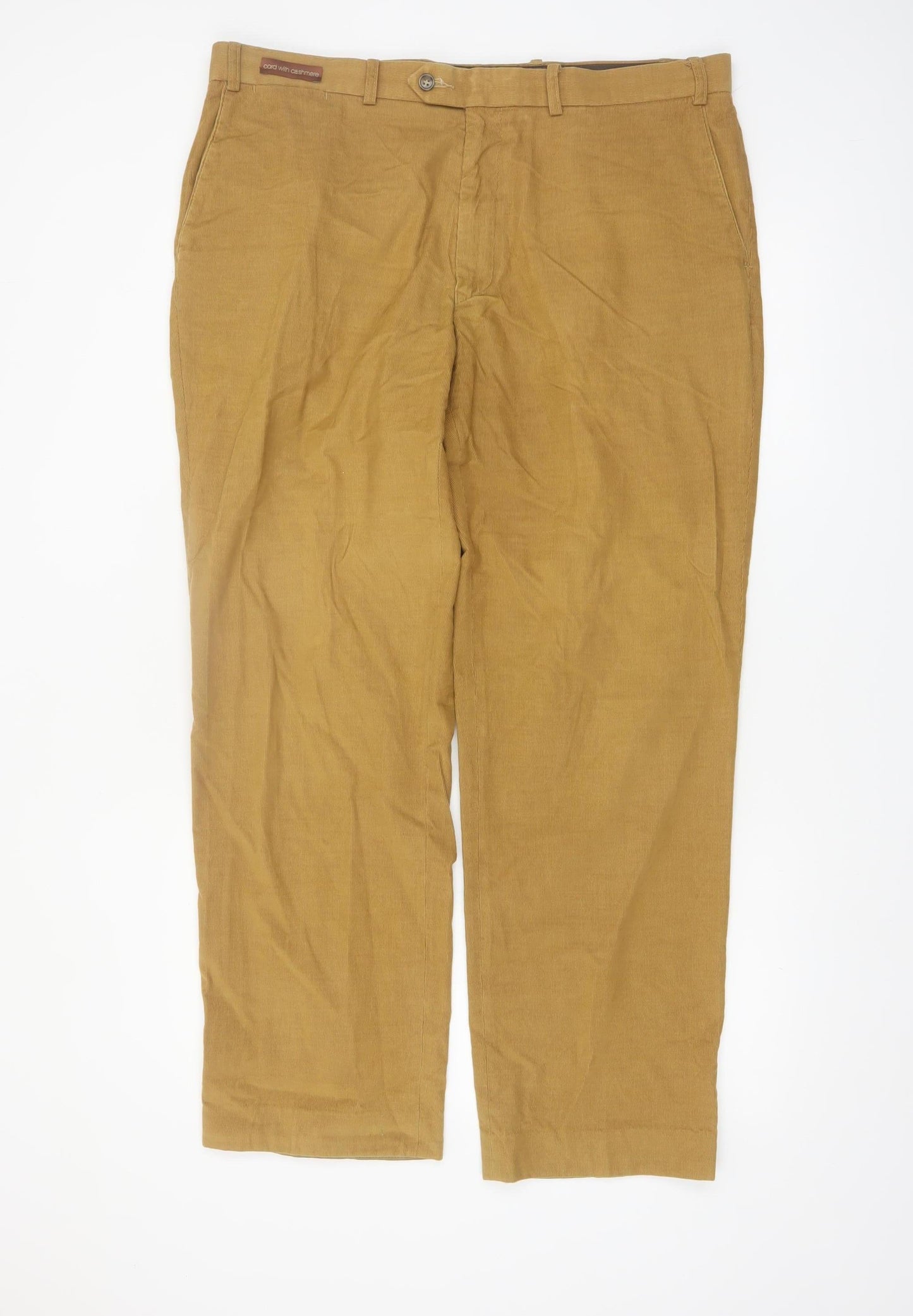 Marks and Spencer Men’s Beige Chino Trousers 38W 31L Cotton Cashmere