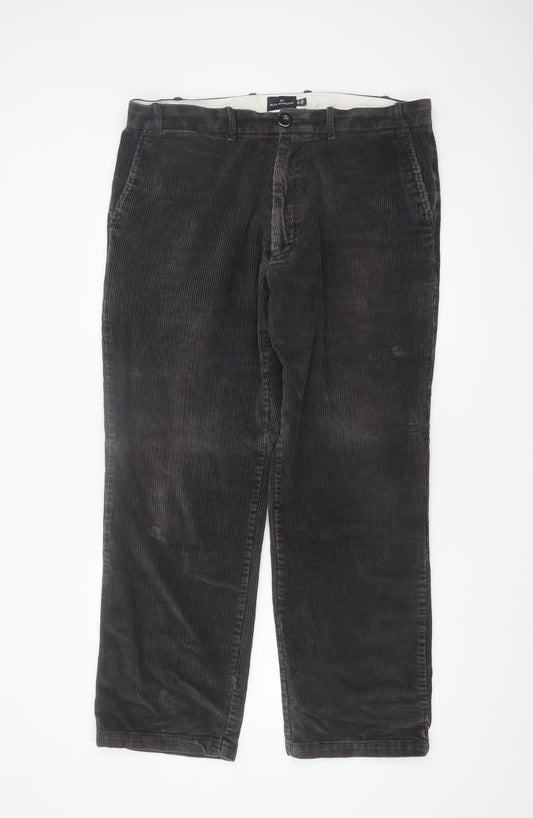 Marks and Spencer Blue Harbour Men's Grey Corduroy Trousers 38W 31L