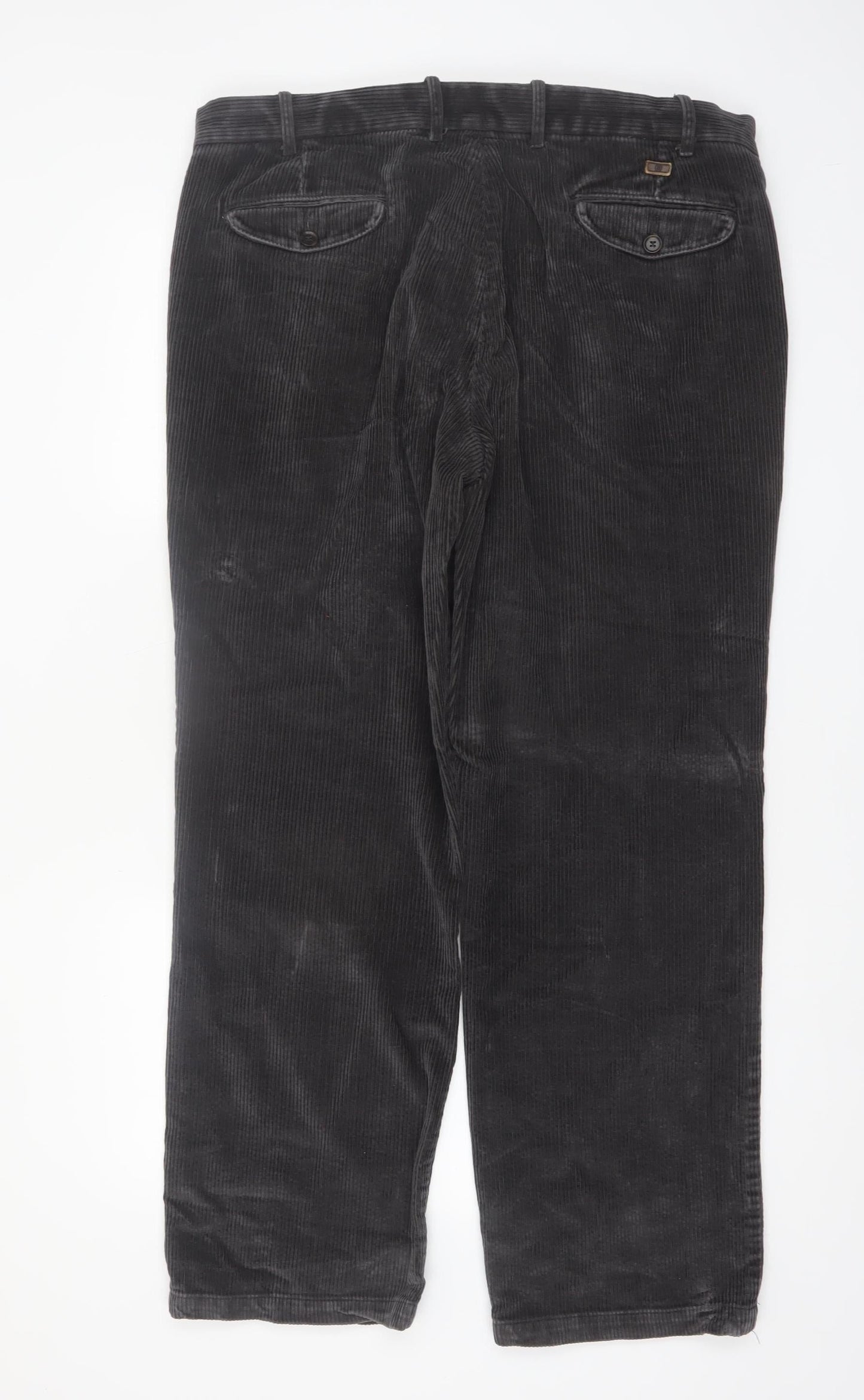 Marks and Spencer Blue Harbour Men's Grey Corduroy Trousers 38W 31L