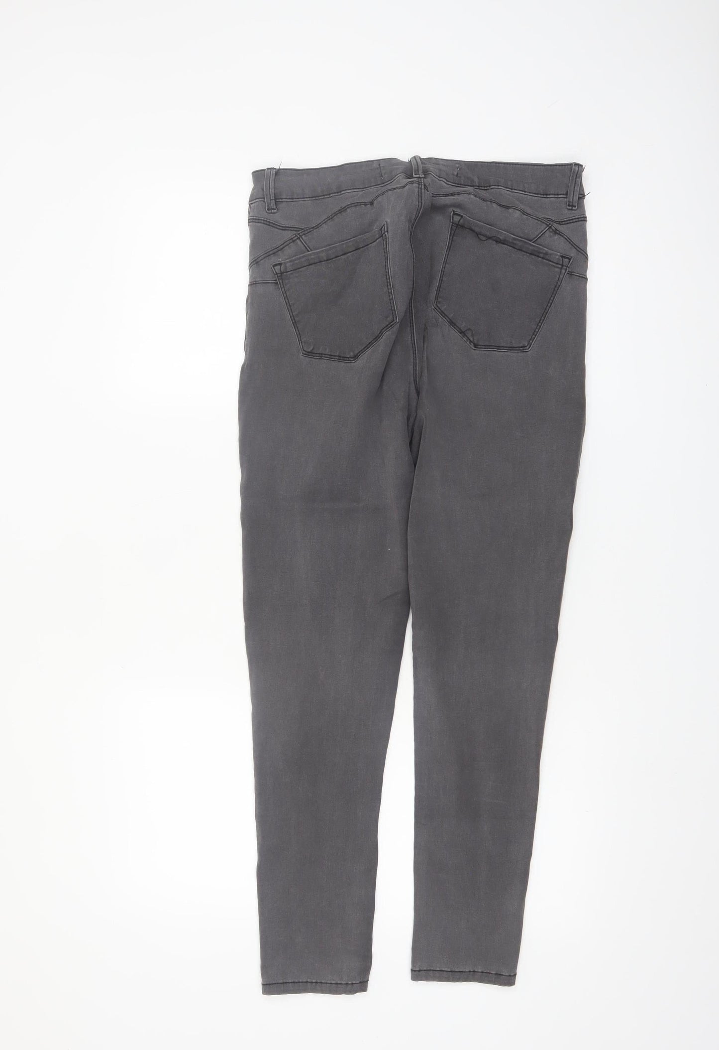Denim Co Womens Grey Skinny Jeans Size 16 High Rise Stretch Denim