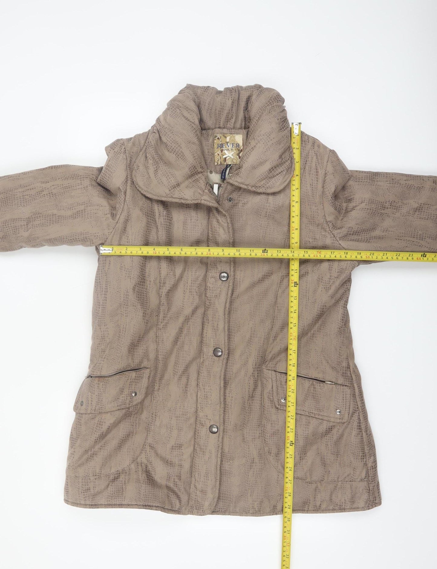 Rever Mile Womens Beige Animal Print Mid-Length Coat Size 16