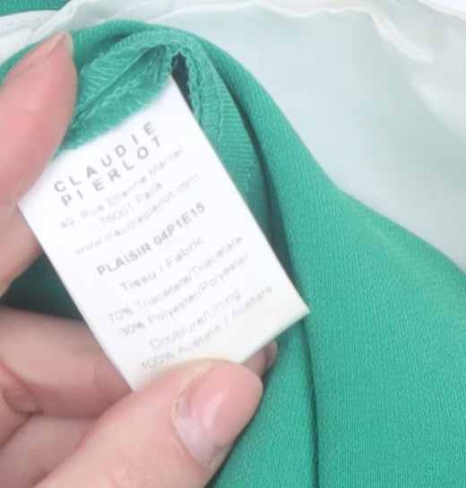 Claudie Pierlot Women Green Cropped Tapered Trousers Size 10