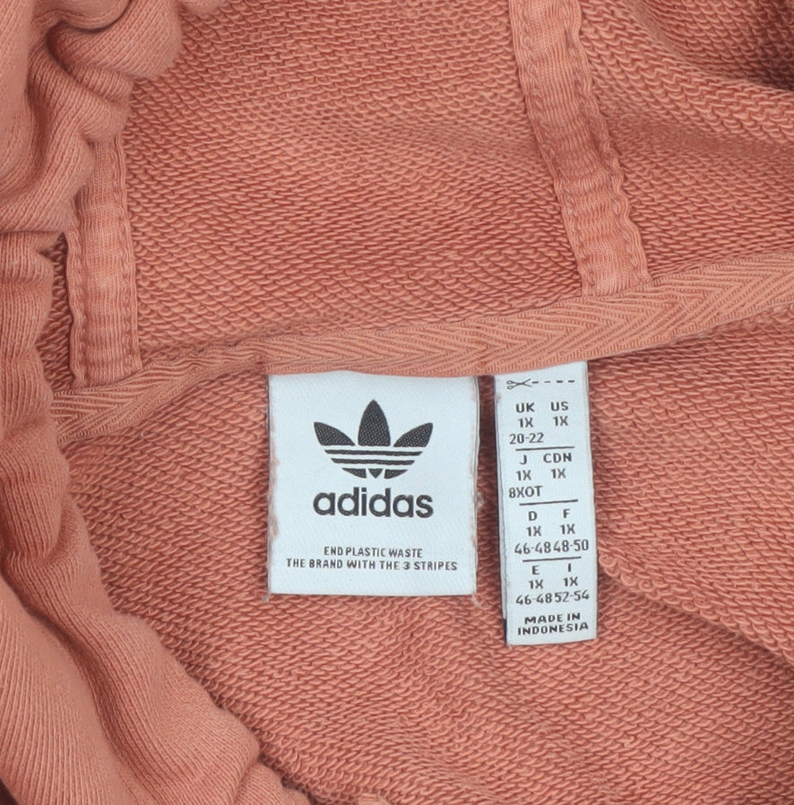 Adidas Women’s Rust Hooded Pullover Sweatshirt Size 1X Cotton Casual