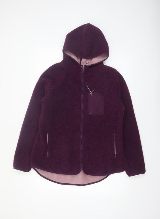 Dunnes Women’s Purple Fleece Hooded Full Zip Jacket Size M