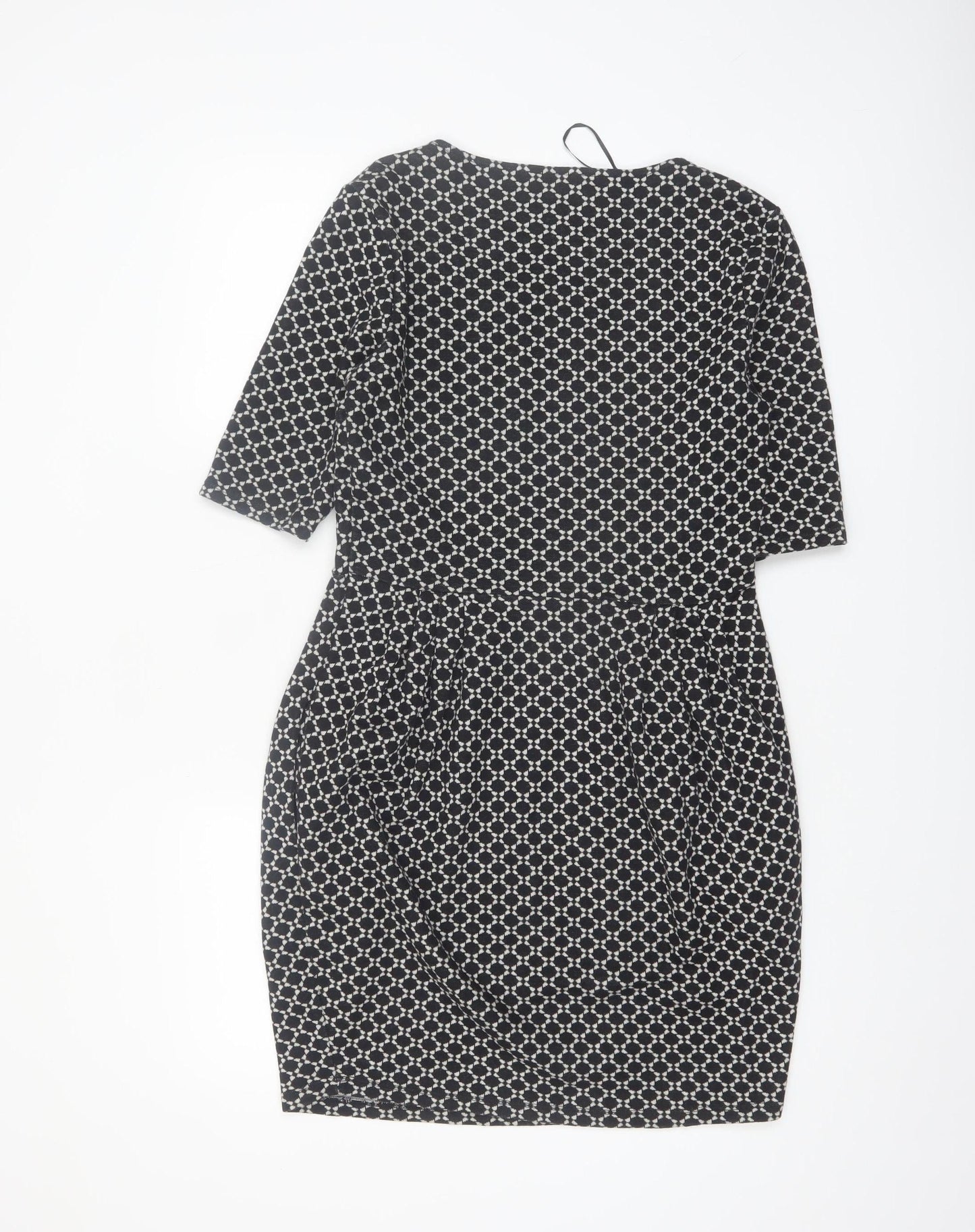 River Island Women’s Black Geometric Bodycon Dress Size 14