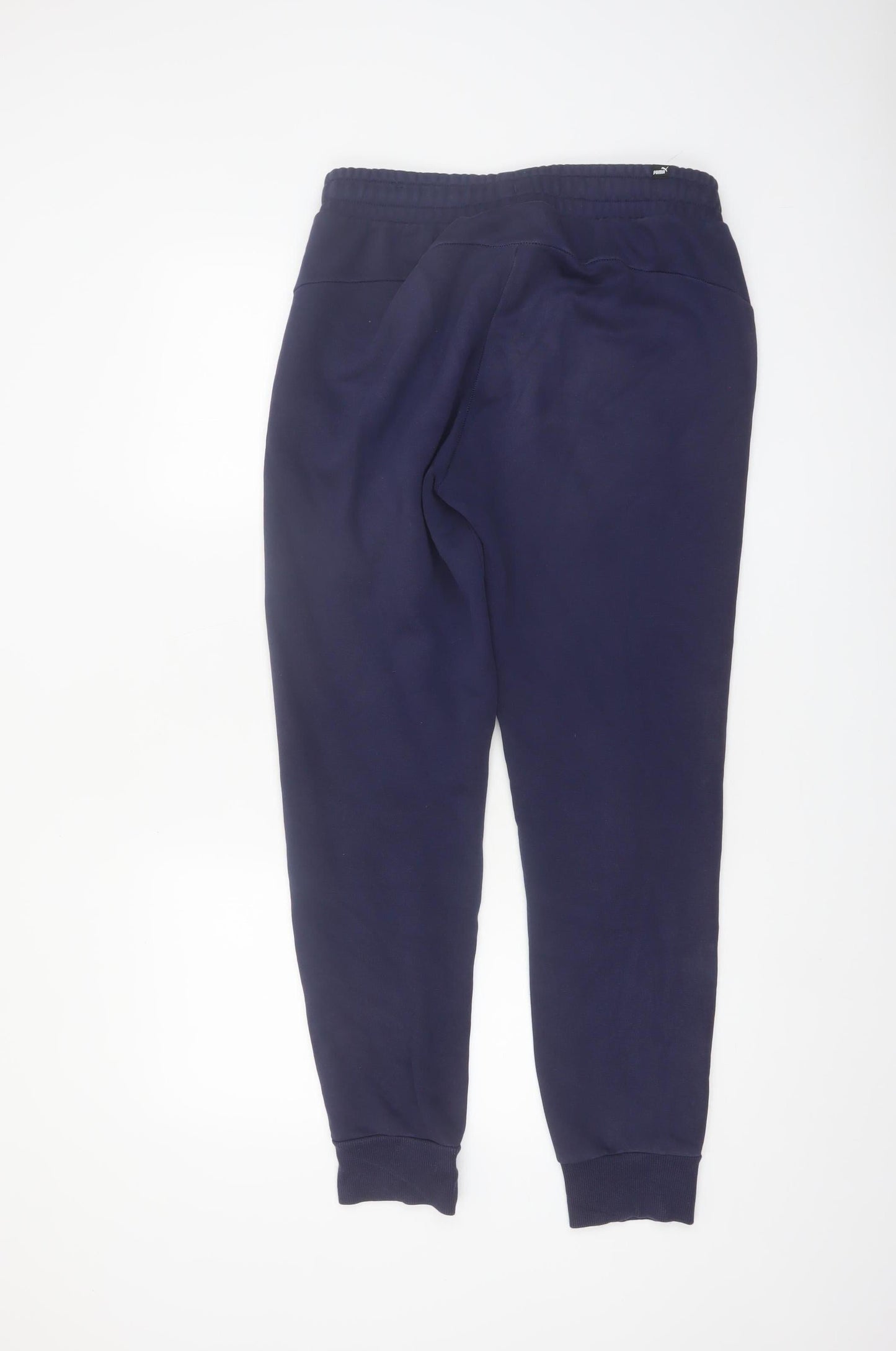 Puma Men's Blue Jogger Trousers Size M Elastic Waist Fleece
