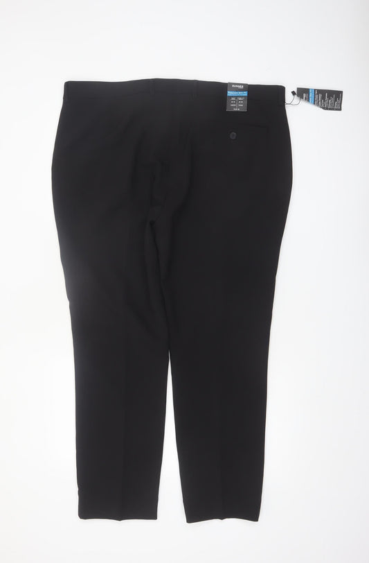Dunnes Stores Men's Black 40in Regular Fit Dress Pants Trousers