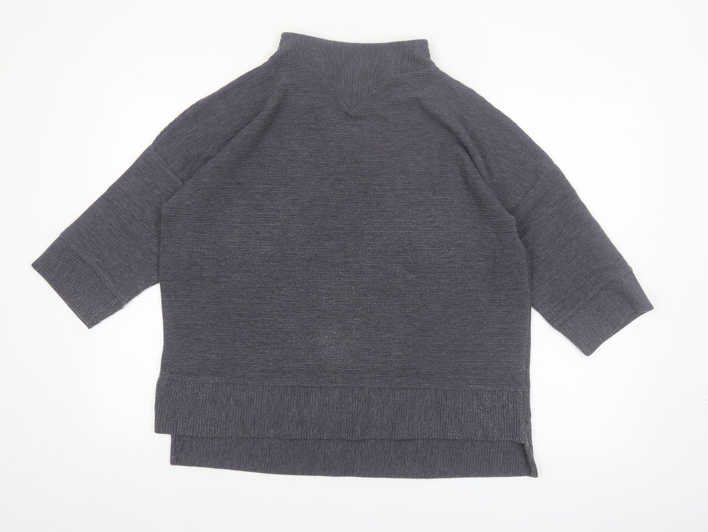 French Connection Womens Grey Mock Neck 3/4 Sleeve Top XS