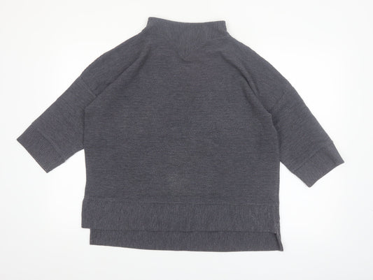 French Connection Womens Grey Mock Neck 3/4 Sleeve Top XS