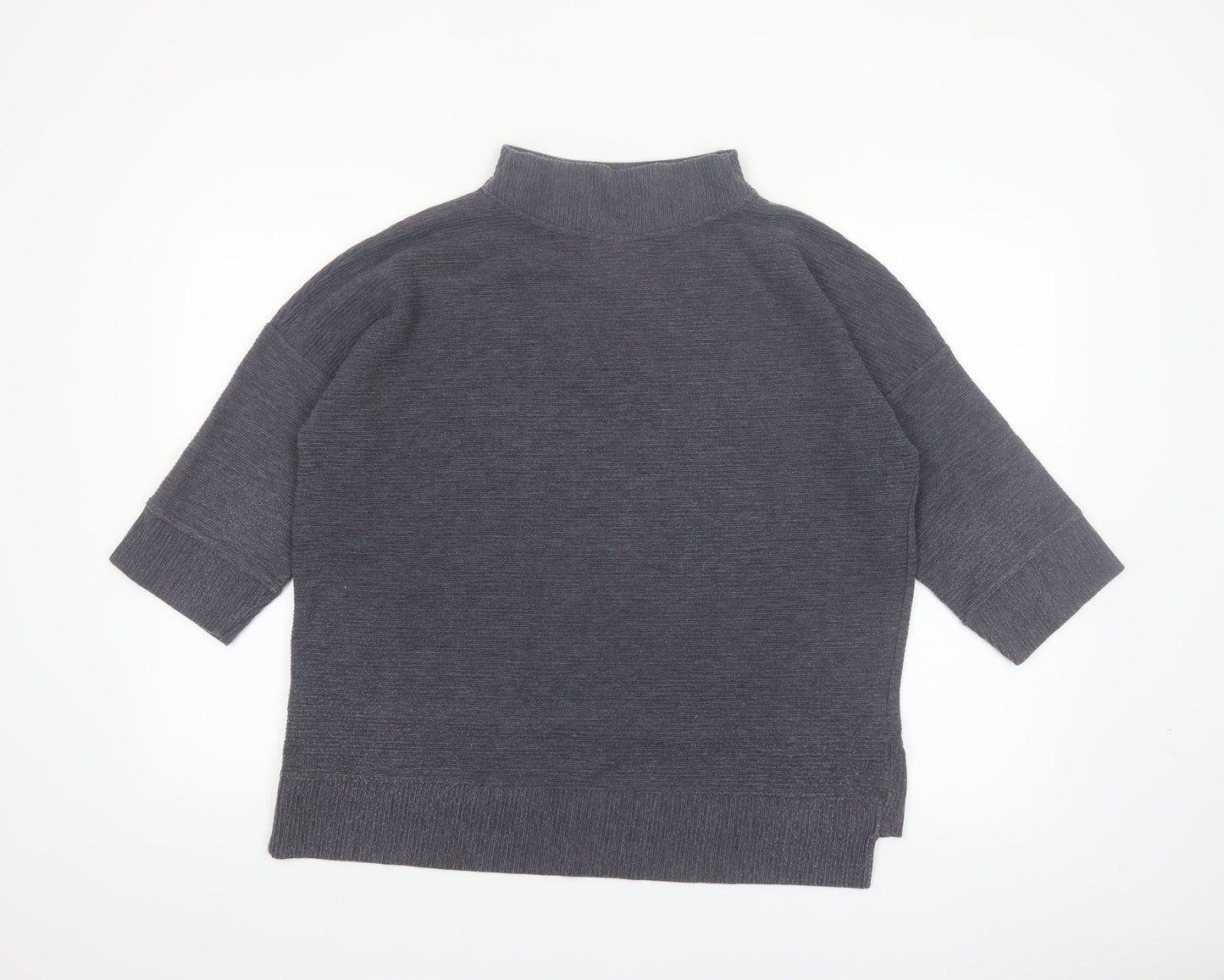 French Connection Womens Grey Mock Neck 3/4 Sleeve Top XS
