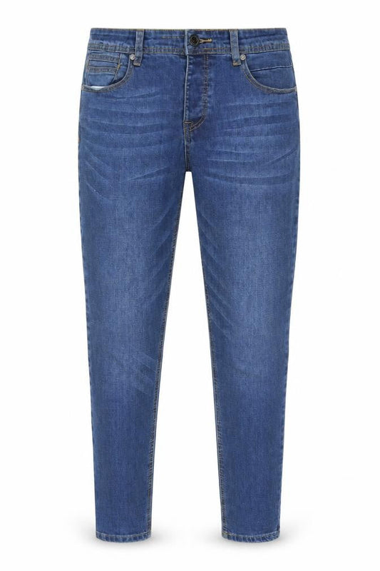 boohooMAN Men's Blue Slim Fit Denim Jeans Size 36 Mid Rise Skinny Style
