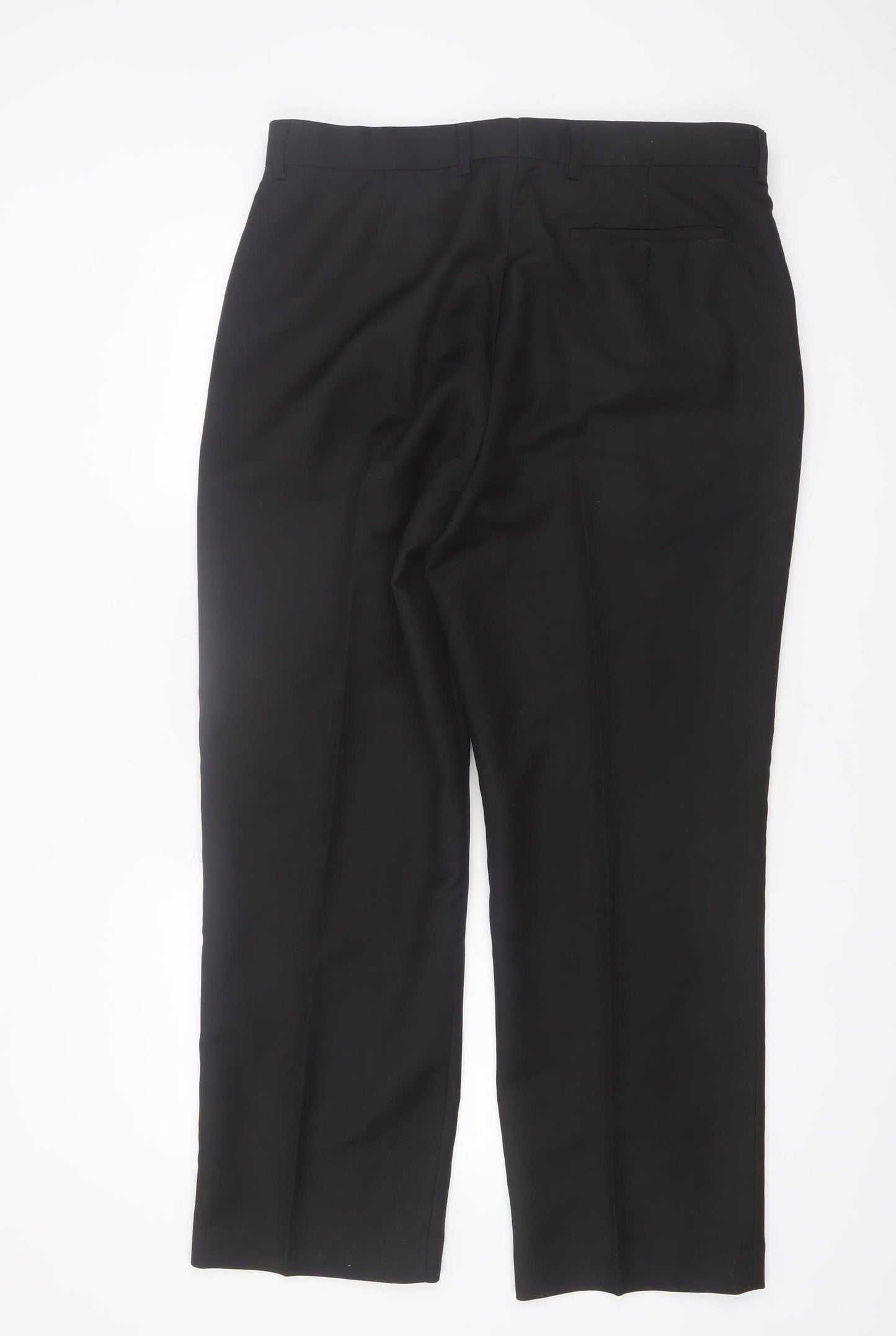 Cedarwood State Men's Black Regular Fit Dress Trousers W36