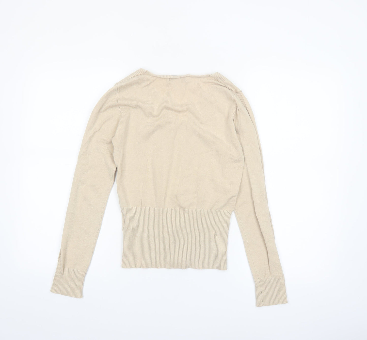 Paramour Collection Women’s Beige V-Neck Slim Knit Jumper Size S