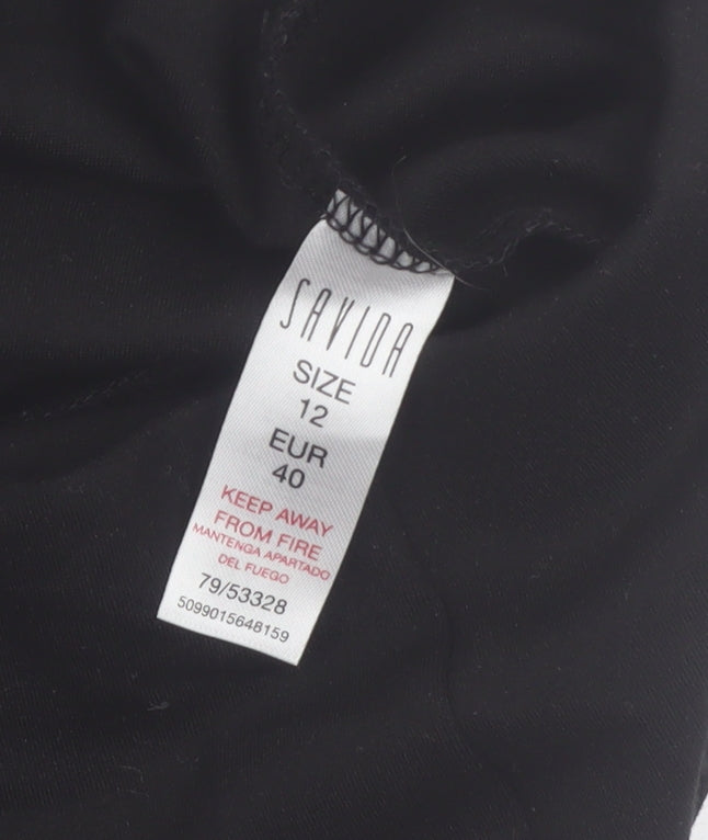 Savida Women's Black Flared Dress Pants Trousers Size 12