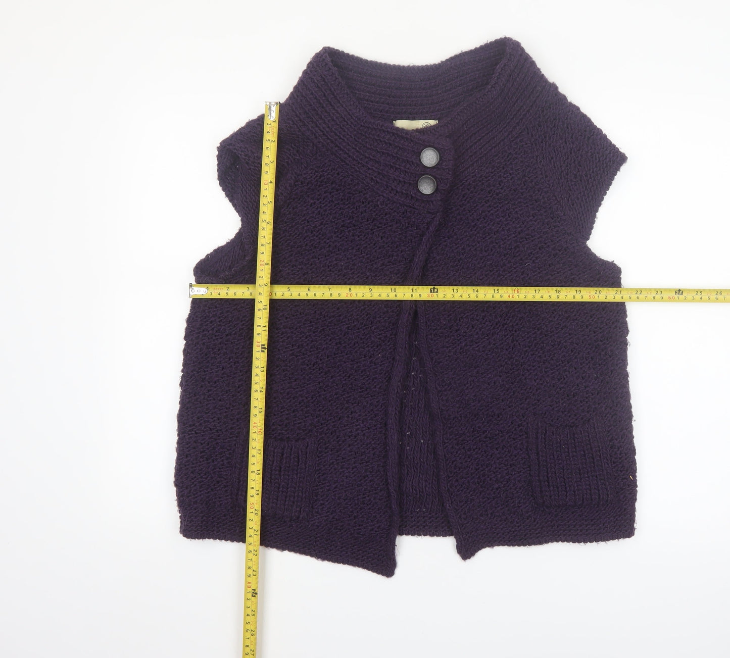 Oonagh O'Neill Women's Purple Chunky Knit Sleeveless Vest L