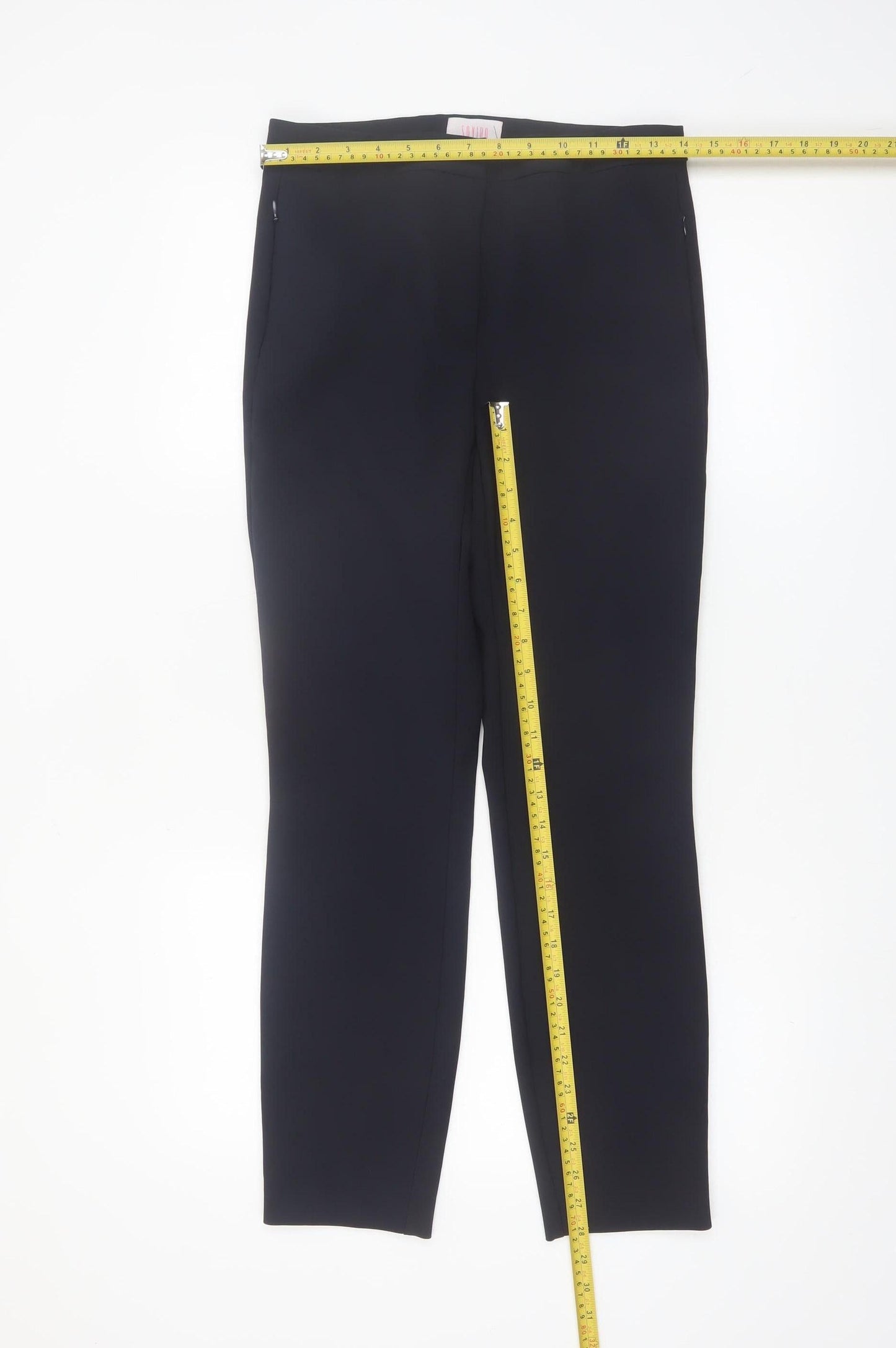Savida Women's Navy Blue Slim Fit Stretch Dress Trousers Size 10