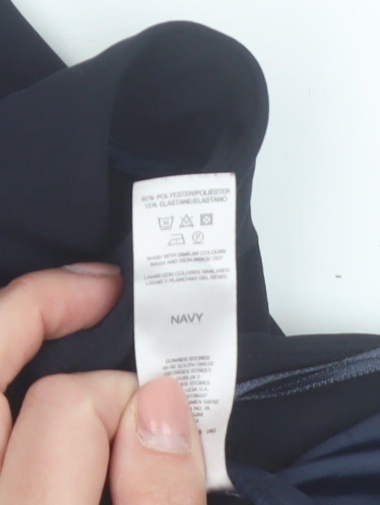 Savida Women's Navy Blue Slim Fit Stretch Dress Trousers Size 10