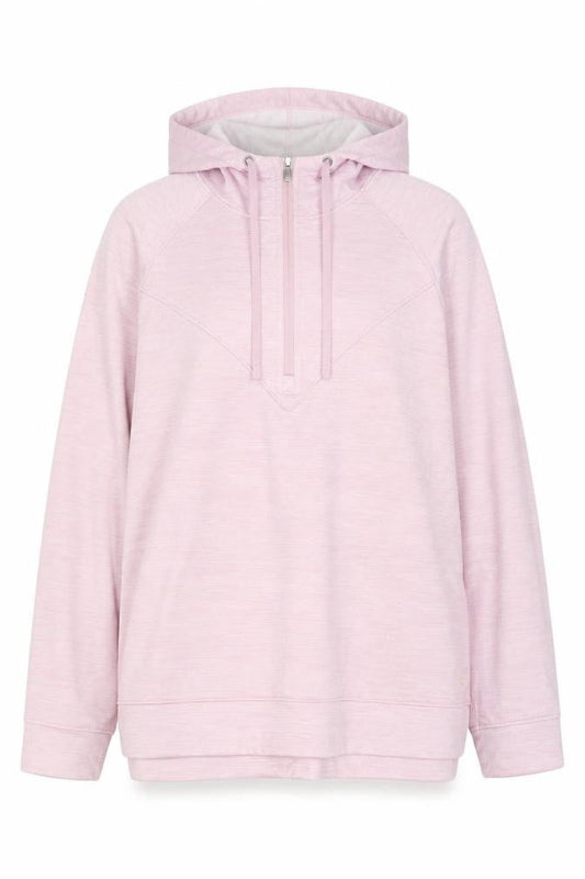 Business Strokes Sport Pink Half Zip Hooded Sweatshirt XL Women's