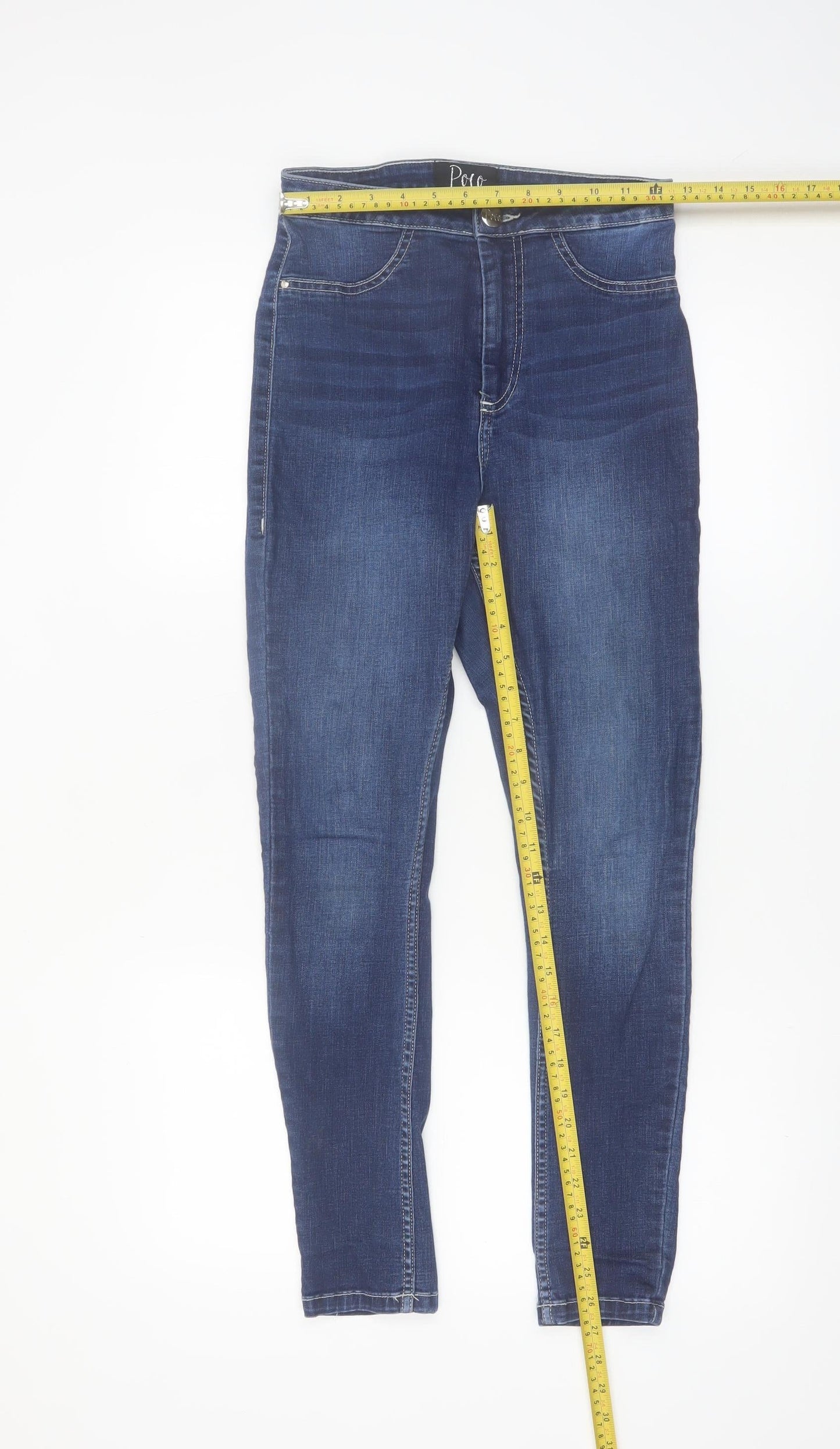 Poco by Pippa Women's Blue Skinny Jeans Size 8S Denim Stretch