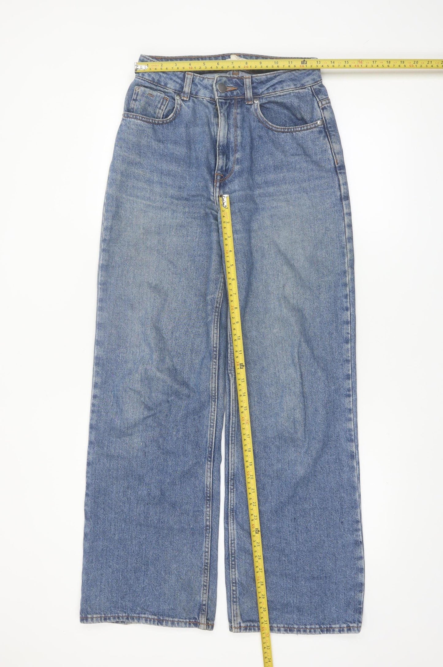 Roxy Women Blue Wide-Leg High Rise 24 Denim Jeans