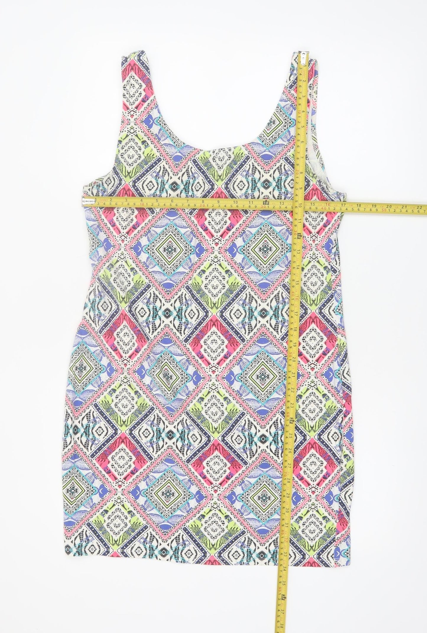 New Look Women’s Multicoloured Geometric Bodycon Dress Size 18