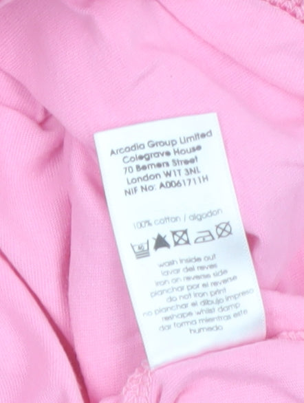 Evans Women’s Pink V-Neck Love Print Cotton T-Shirt Size 22