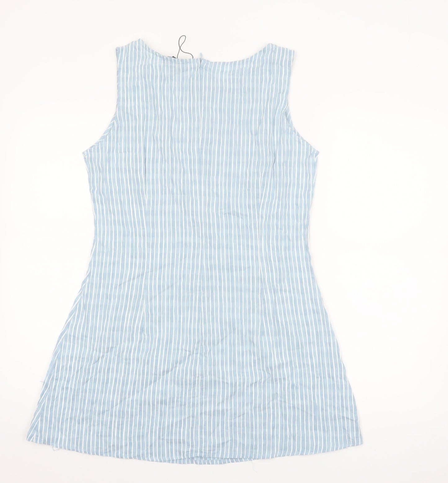 PrettyLittleThing Women's Blue Striped Sleeveless Tunic Blouse UK 14