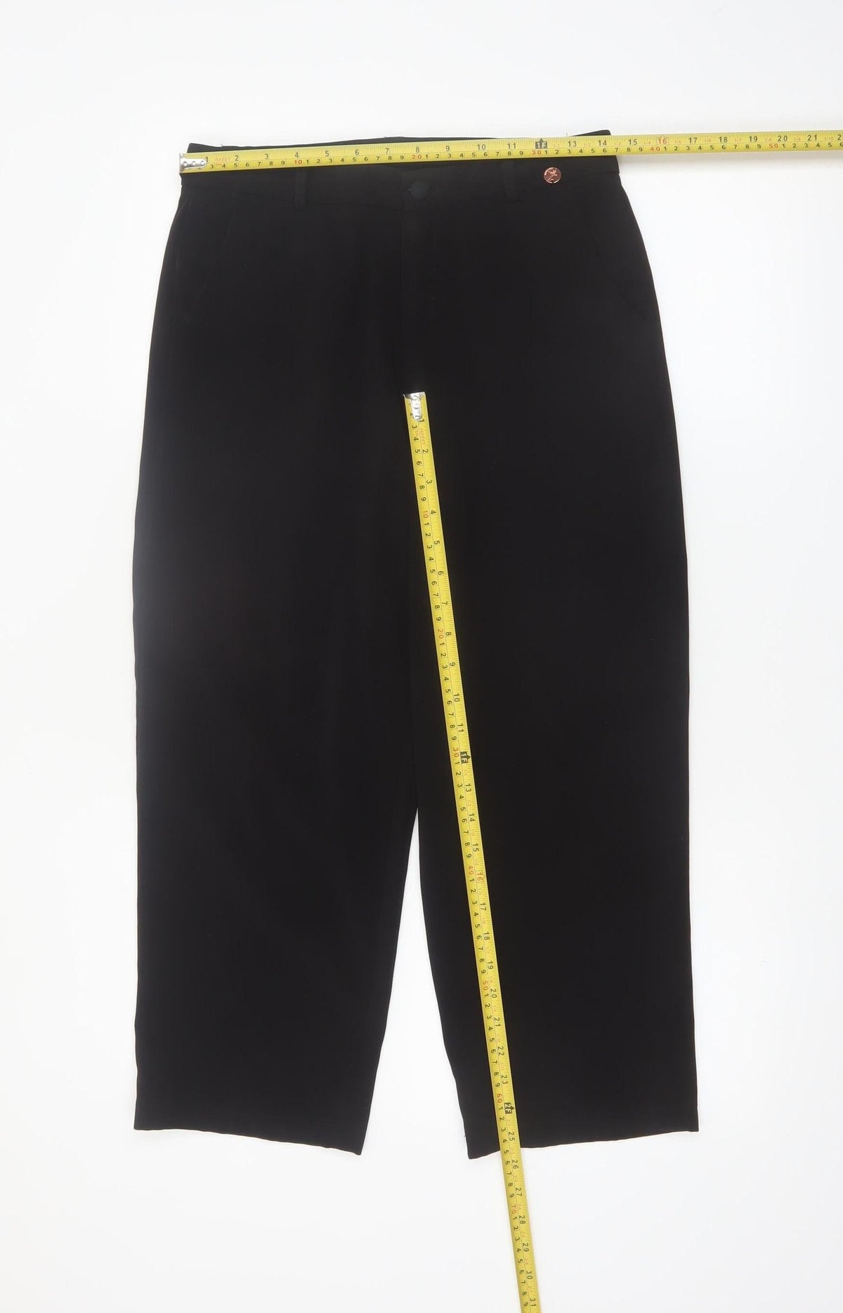 Rant & Rave Women's Black Cropped Trousers Size 10 Stretch Twill