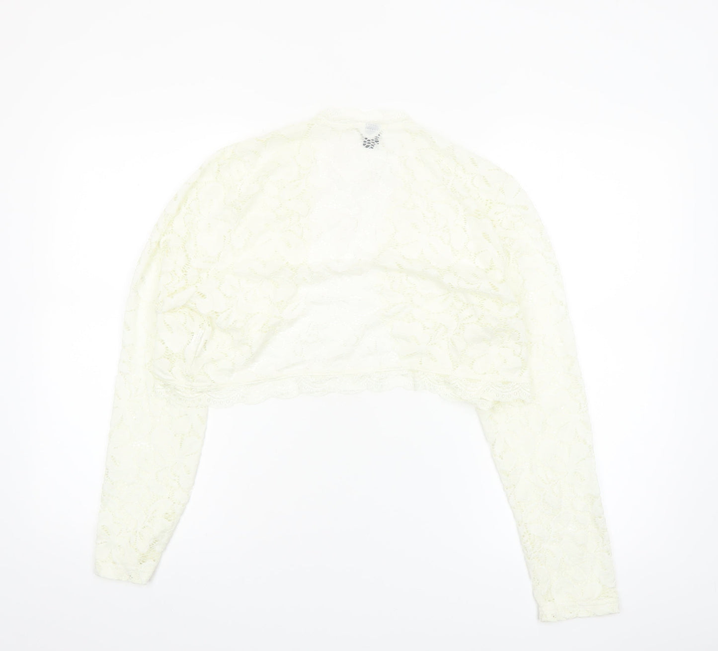 SHEIN Womens Ivory Lace Cropped Bolero Shrug Blouse XL