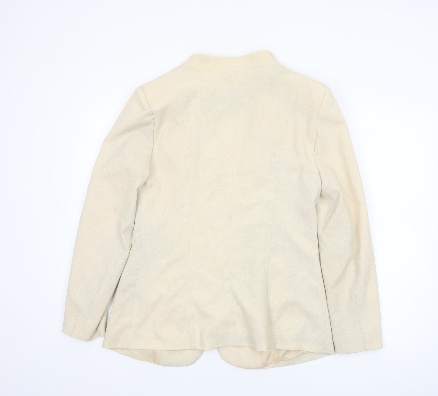 Nana Love Womens Beige L Slim Fit Biker Jacket with Zipped Pockets