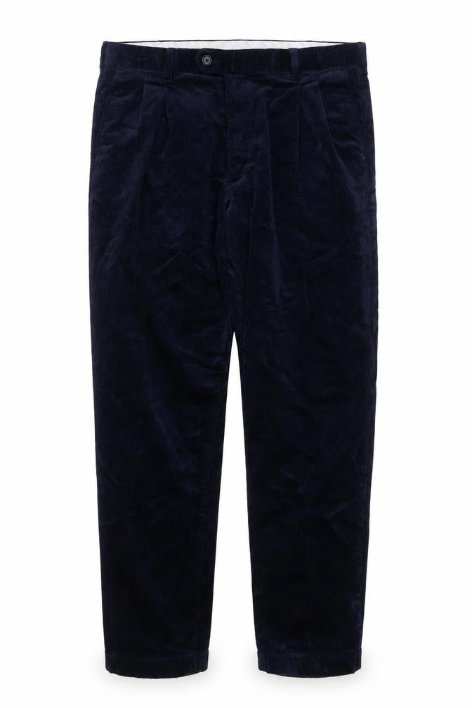 Marks & Spencer Men's Navy Corduroy Pleated Trousers 38W 29L