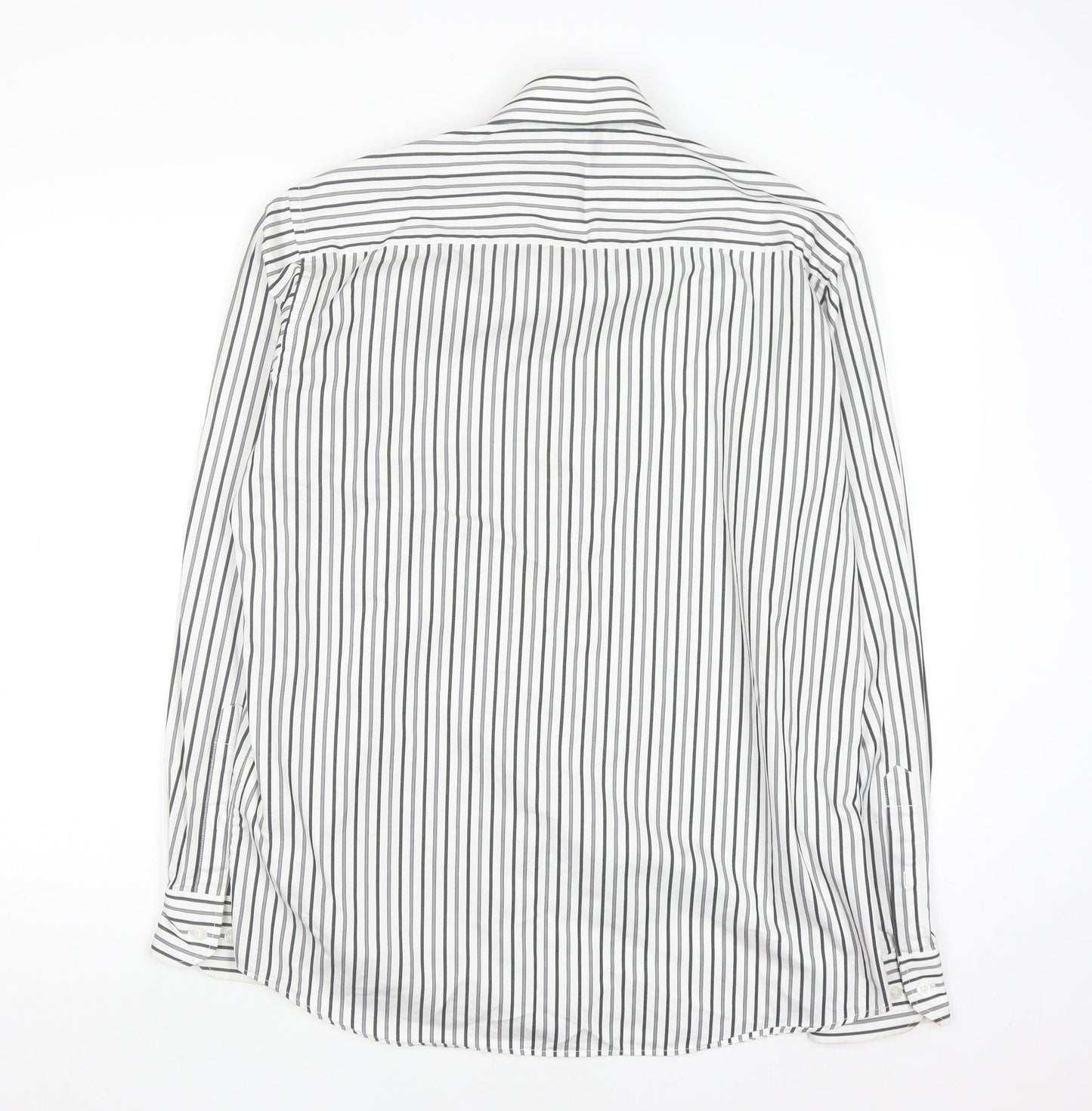 Jack & Jones Men’s White Striped Regular Fit Long Sleeve Cotton Shirt XL