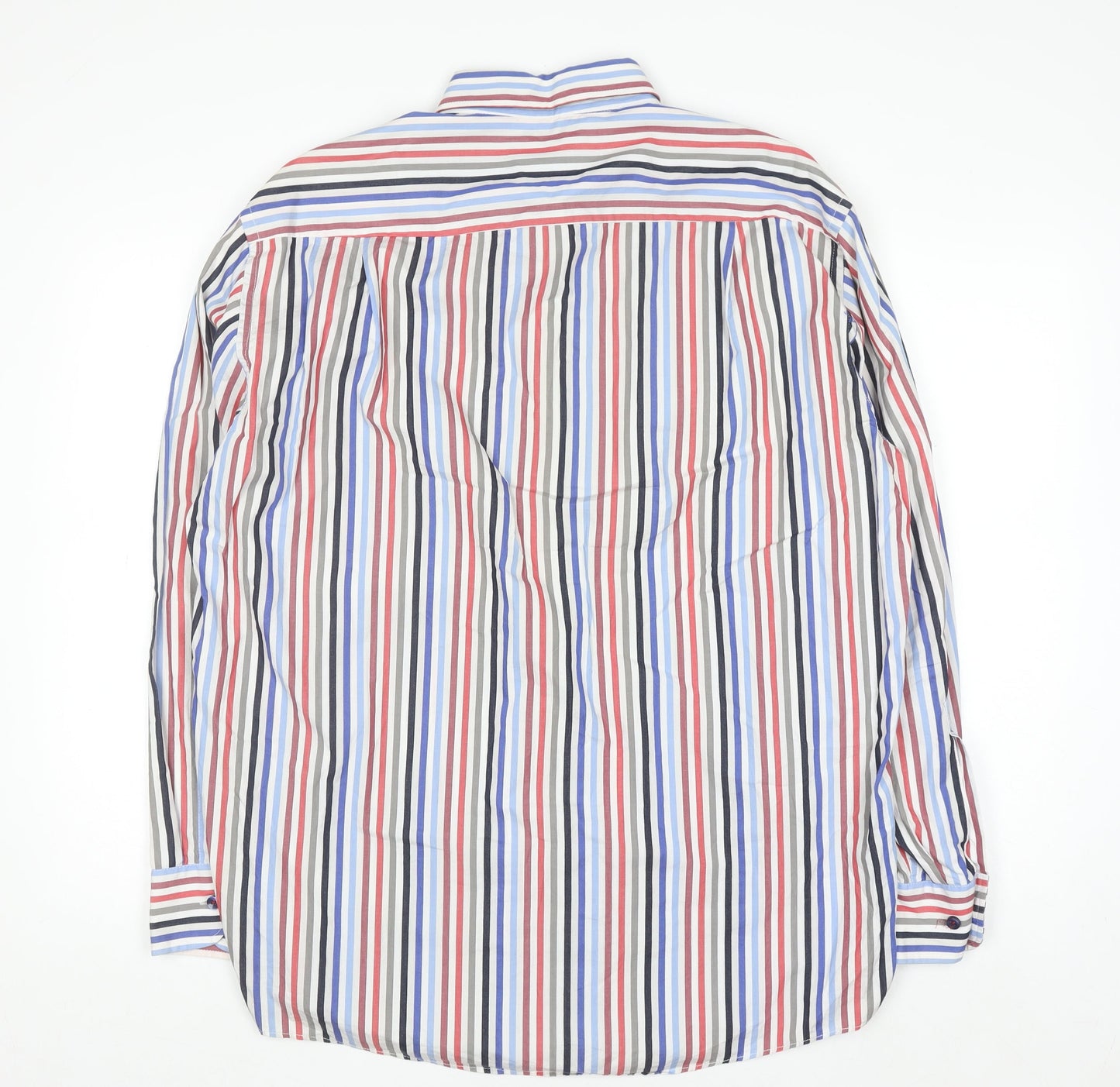 Casa Moda Men's Multicoloured Striped Cotton Button-Up Shirt L
