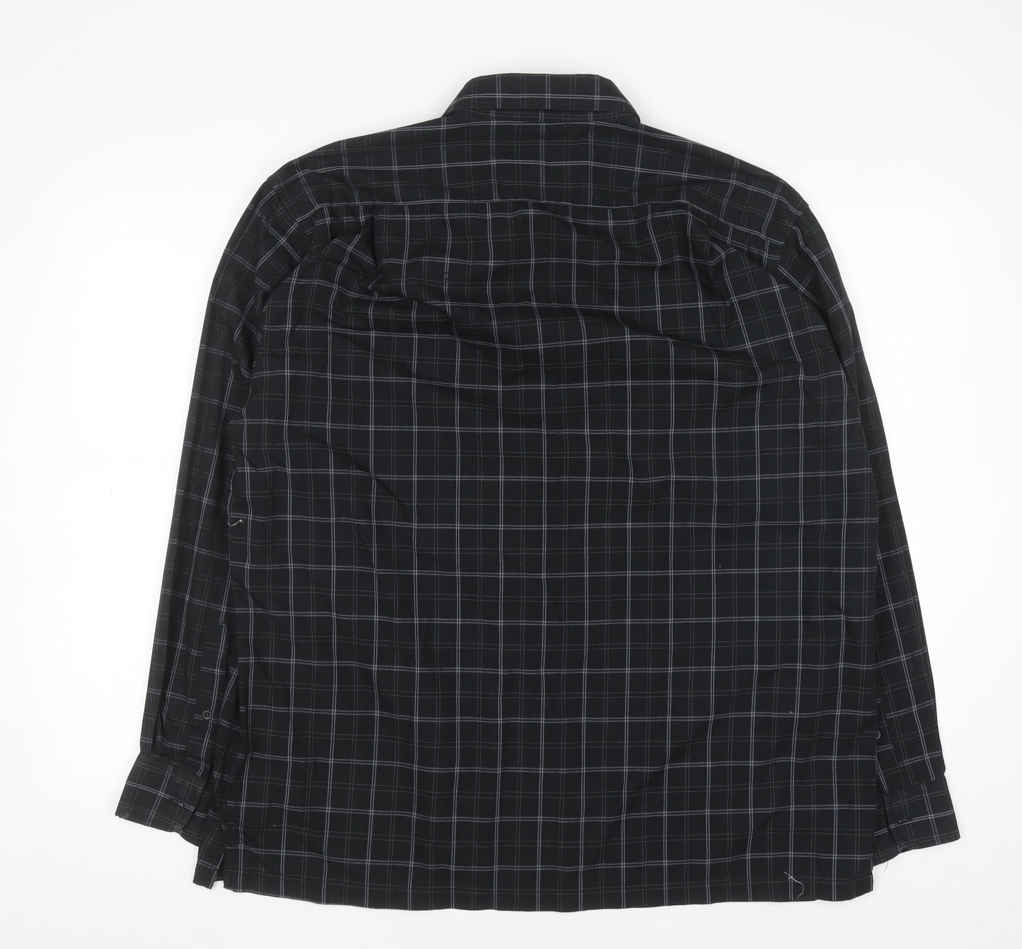 Giorgio Collections Men's Black Check Long Sleeve Button-Up Shirt XL