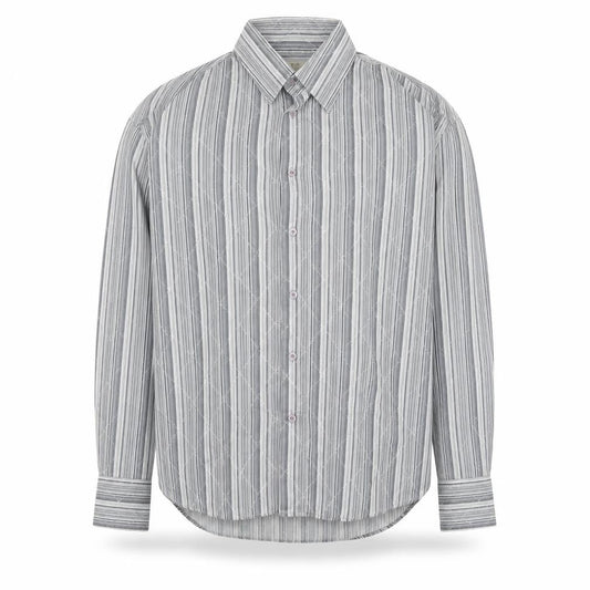 Jack & Jones Men’s Grey Striped 2XL Cotton Button-Up Shirt