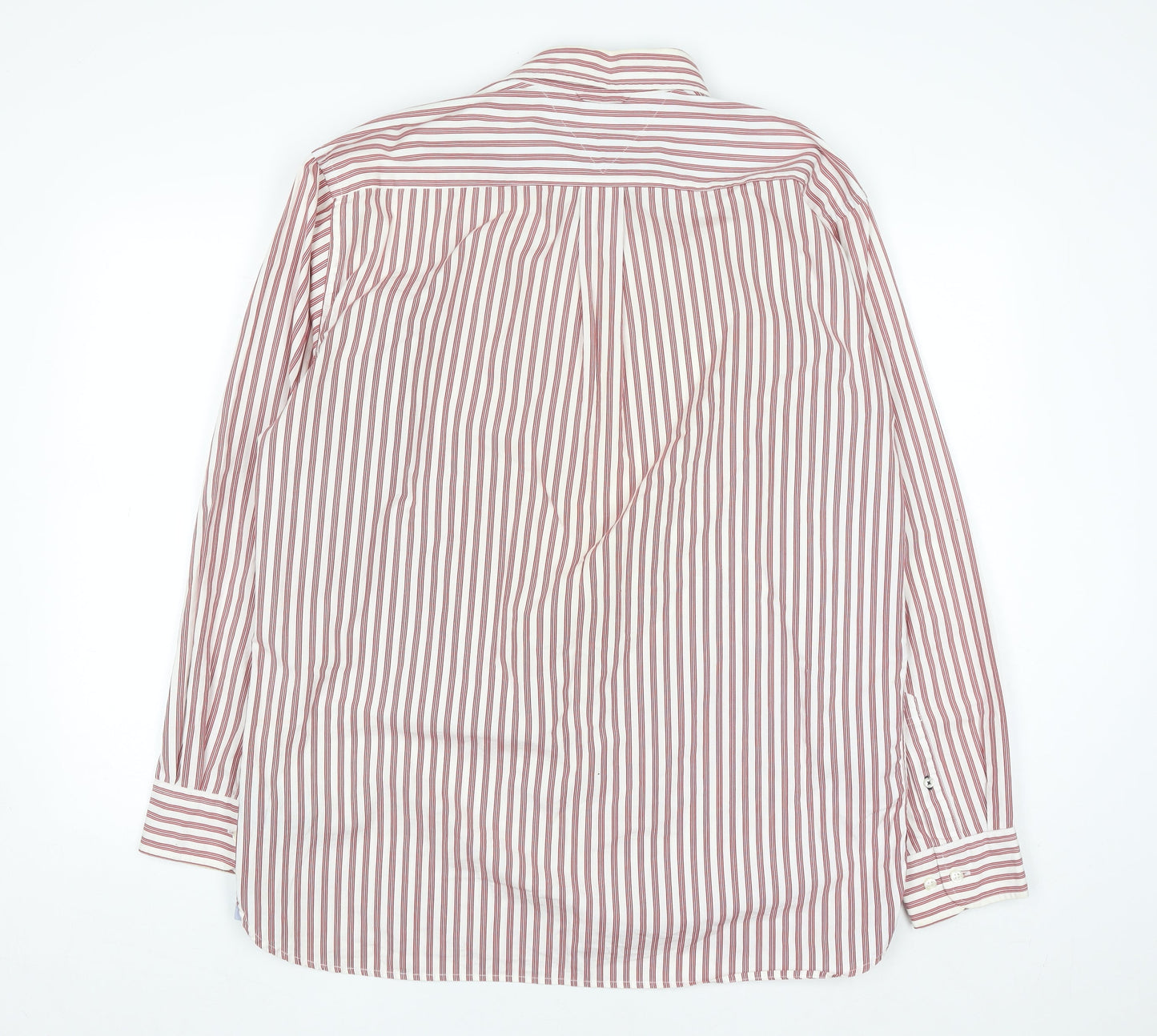 Tommy Hilfiger Men’s Red Striped Button-Down Cotton Shirt L