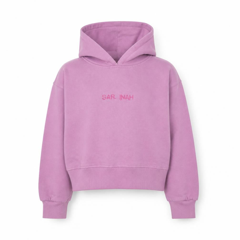 Zara Girls Purple Embroidered Pullover Hoodie - Size 6 Years