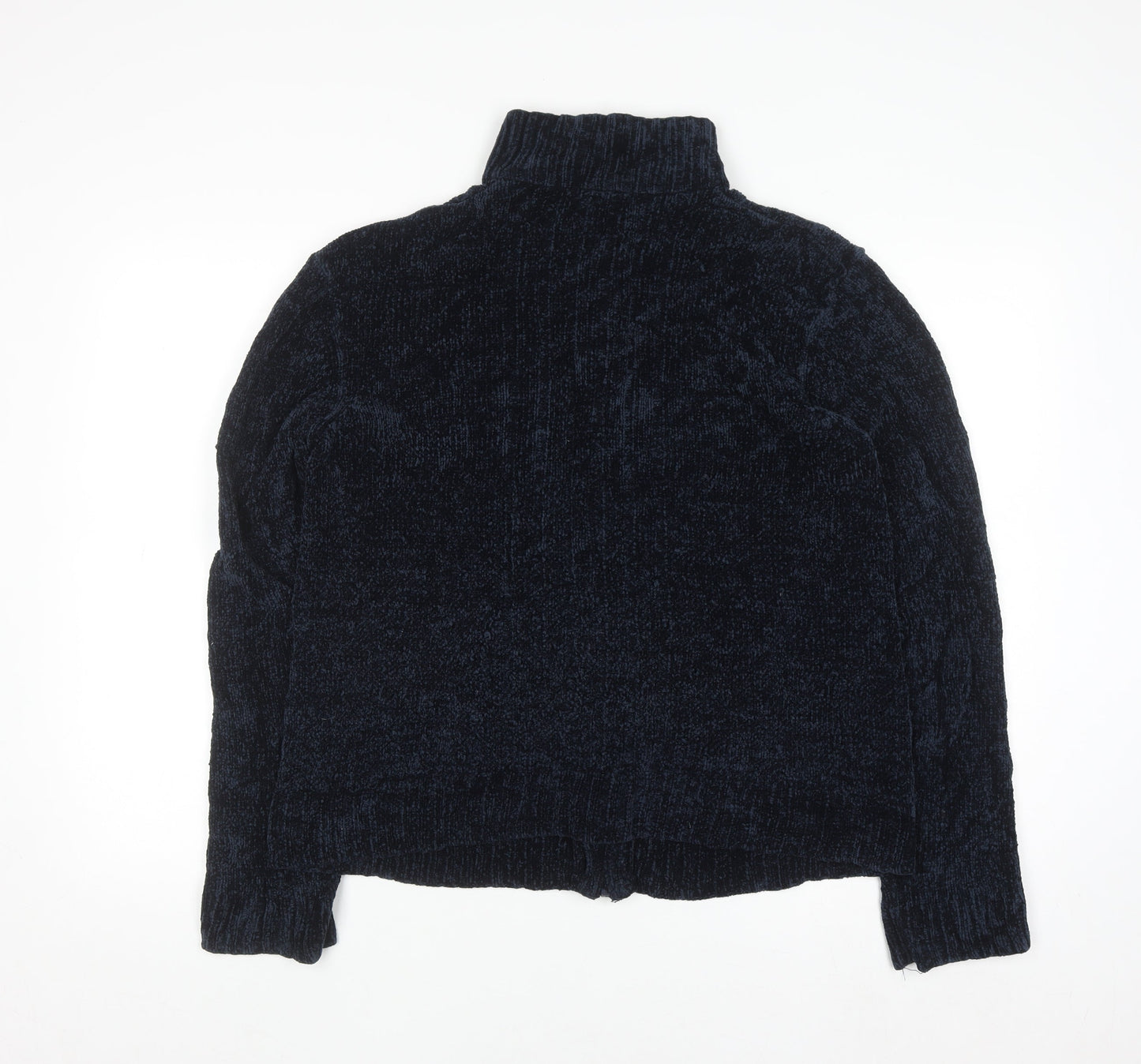 Tex Men's Blue XL Full Zip Chunky Knit Jumper