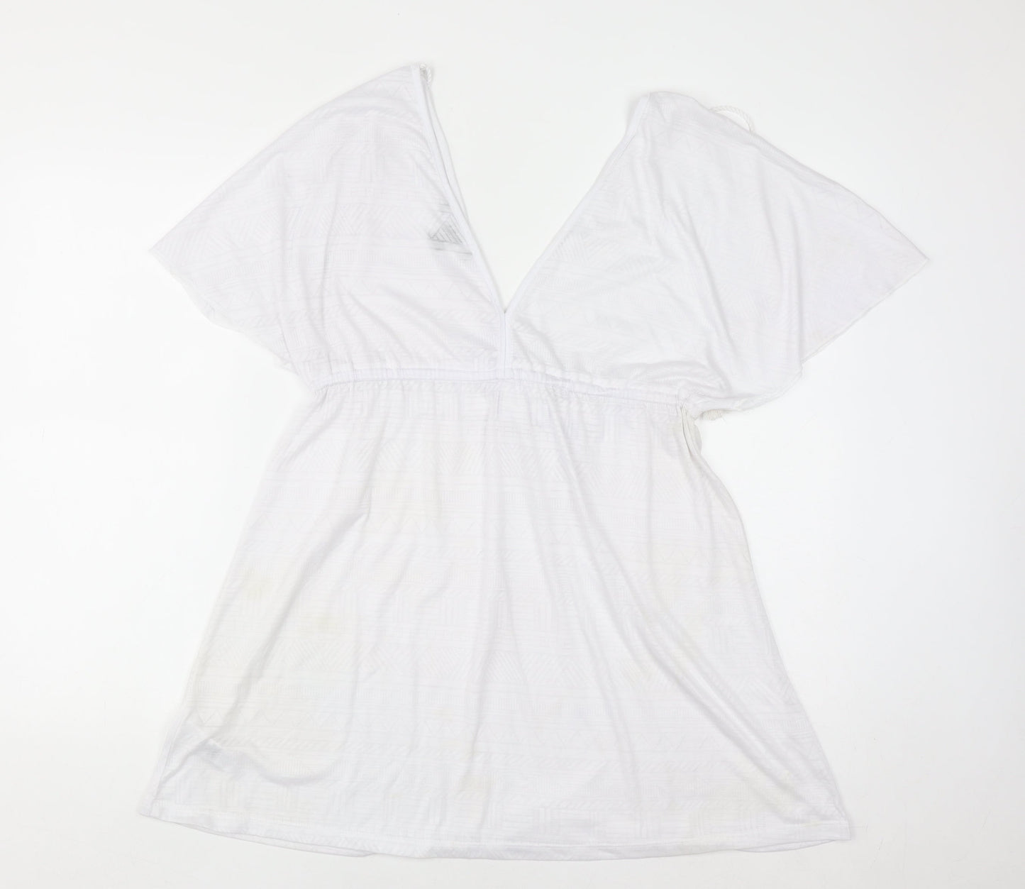 Primark Women’s White Tunic Kimono Sleeve Boho Blouse Size M