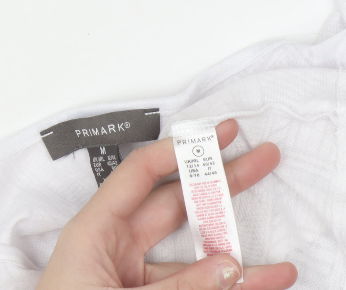 Primark Women’s White Tunic Kimono Sleeve Boho Blouse Size M