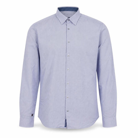 Jacques Britt Men Blue Slim Fit Long Sleeve Button-Up Shirt L 16in