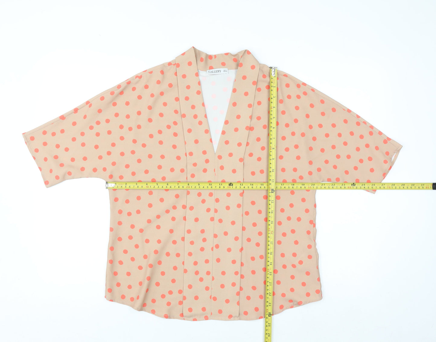 Gallery Women Beige Polka Dot Kimono Blouse Size 12