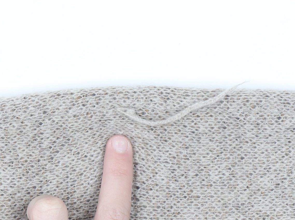 Saint Tropez Beige Knit Geometric Sleeveless Vest S