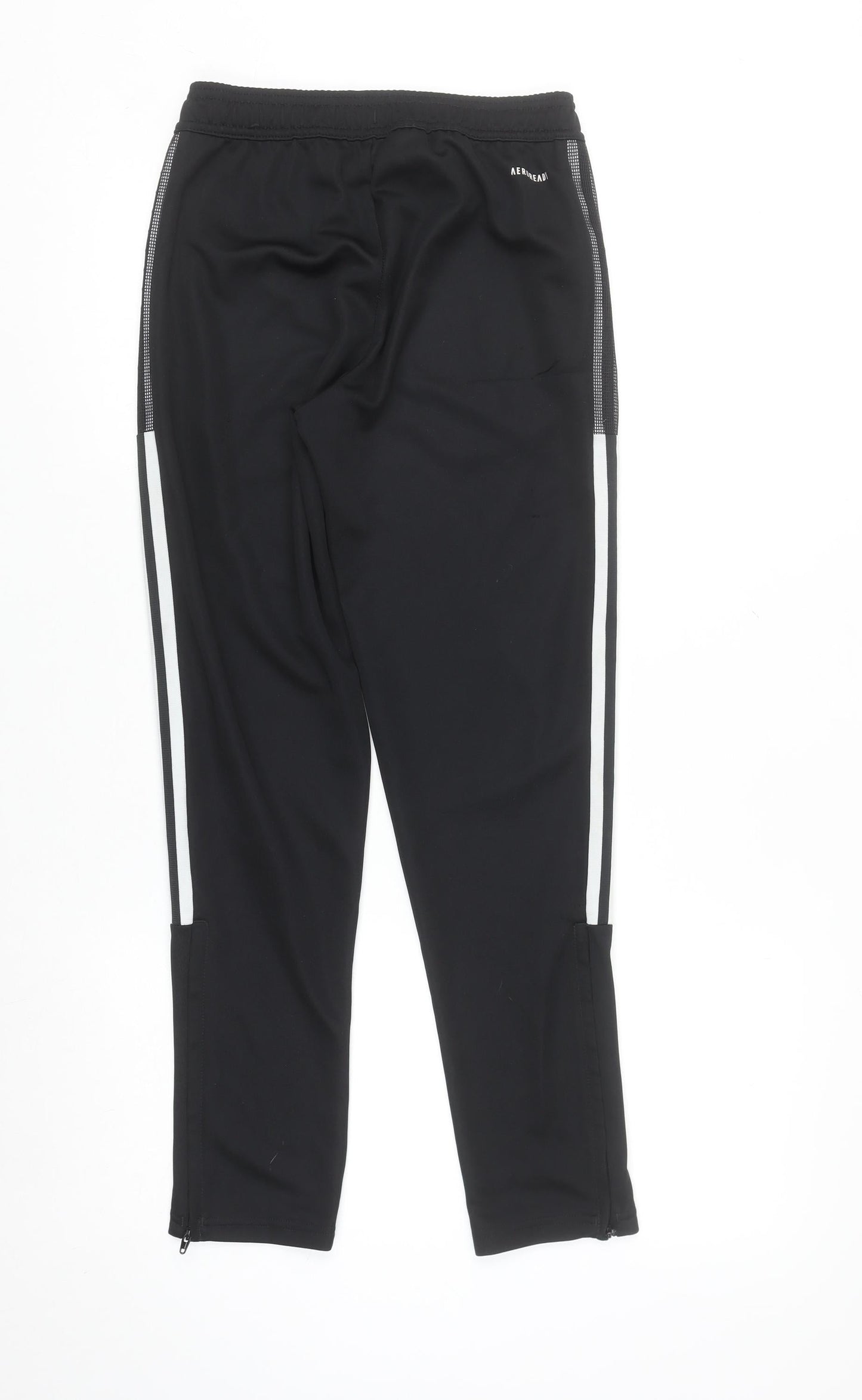 Adidas Boys Black Jogger Trousers 11-12 Years Elastic Waist Side Stripe