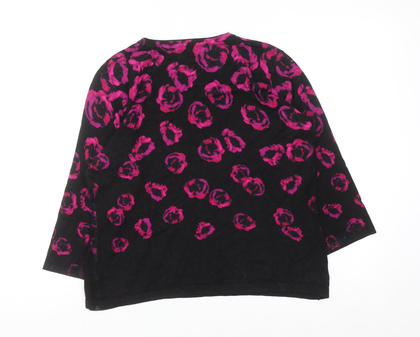 Precis Petite Womens Black Pink Animal Print Knit Jumper L