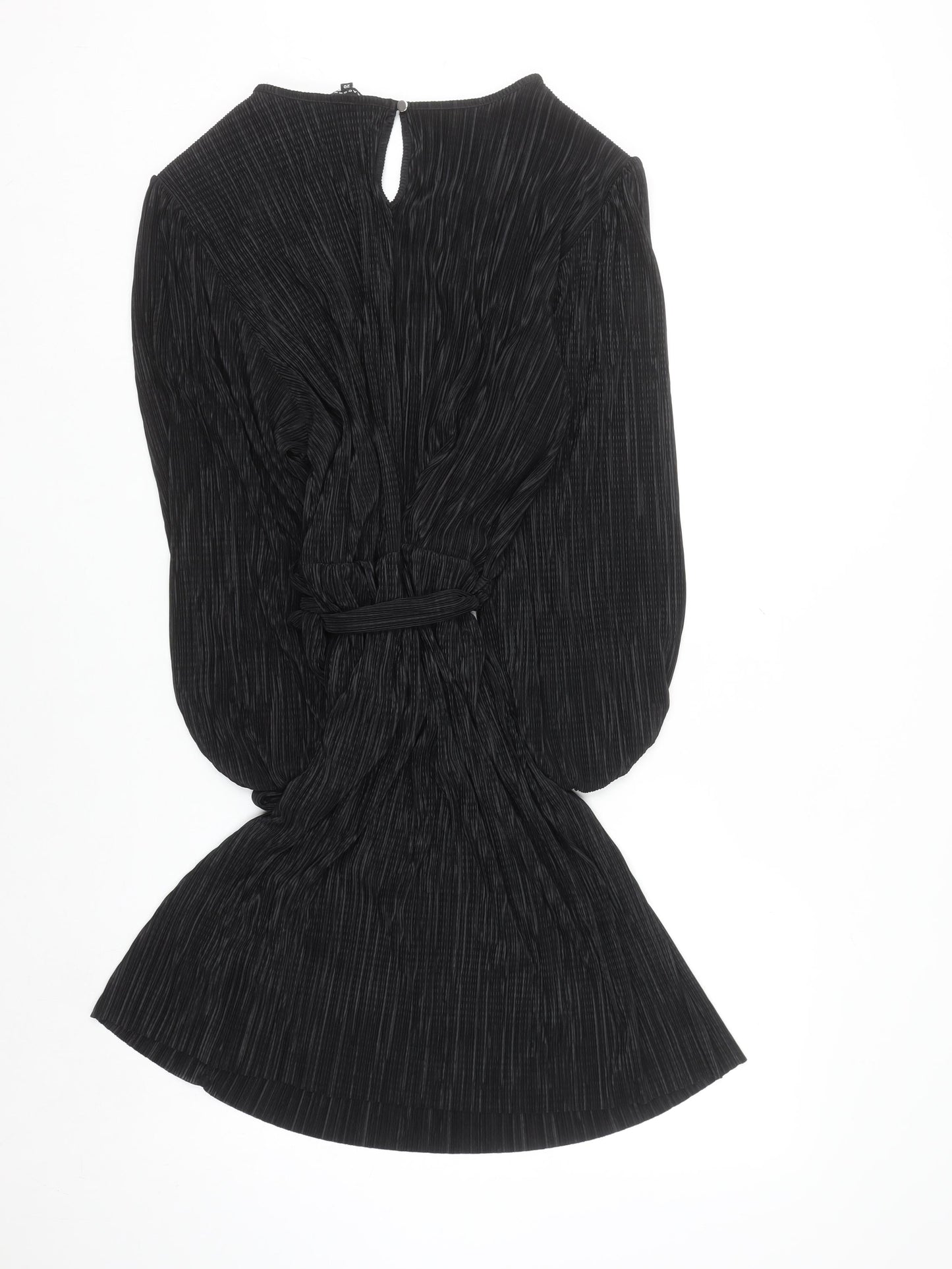 Peacocks Women’s Black Size 20 Pleated A-Line Long Sleeve Dress