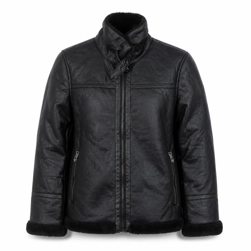 Primark Women’s Black Faux Leather Lined Biker Jacket Size S