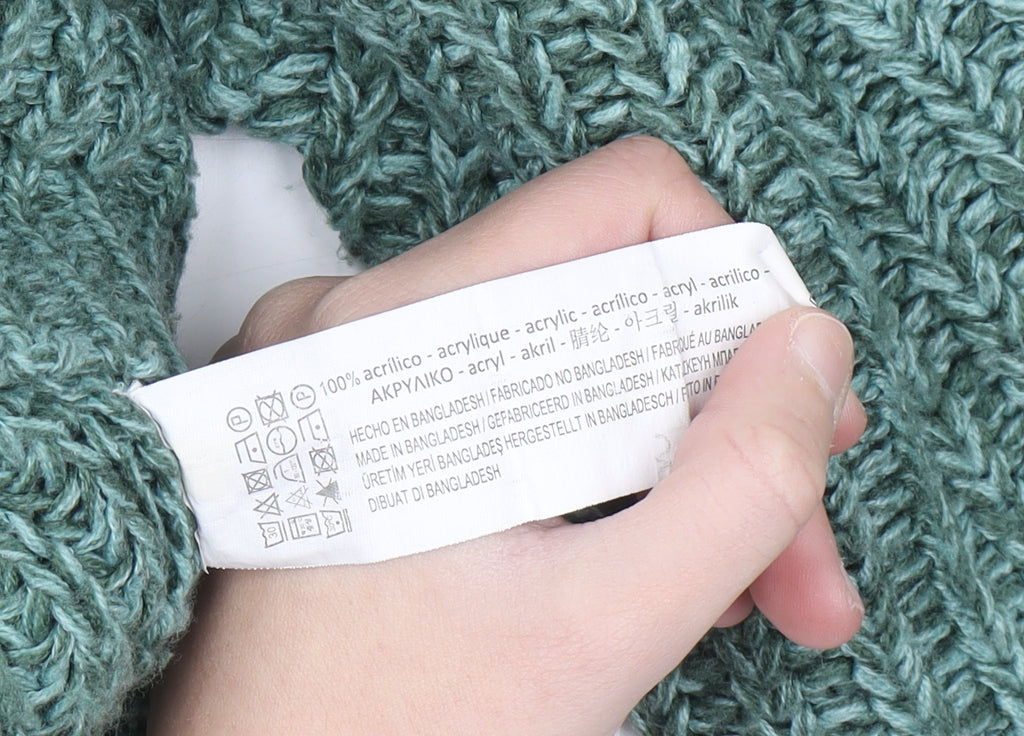 Pull & Bear Women’s Green Chunky Knit Acrylic Jumper Size 8