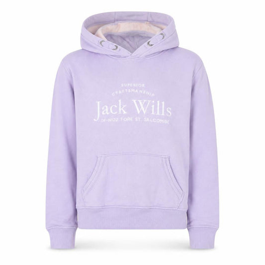 Jack Wills Girls Purple Pullover Hoodie 10-11 Years Logo Cotton Fleece